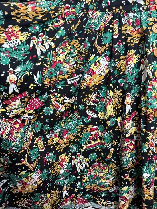 Hell Bunny Monte Carlo Circle Skirt Size Large Black 50s Inspired Rockabilly - Picture 7 of 8